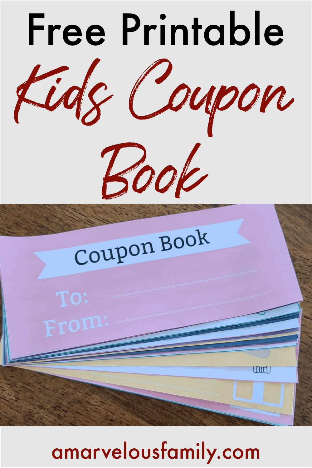 Free Printable Kids Coupon Book A Marvelous Family